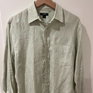 J Crew Light Green Linen Shirt